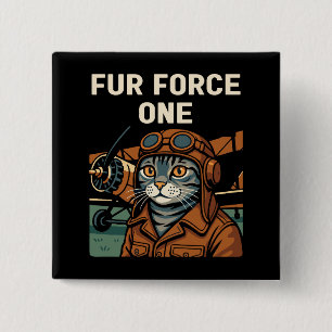 Chapa Cuadrada Comandante de la línea aérea del gato del aviador