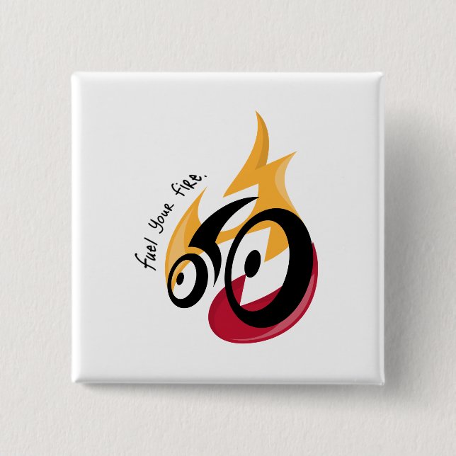 Chapa Cuadrada Combustible tu fuego. Motivación ciclista (Anverso)