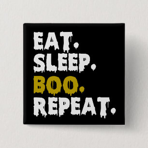 Chapa Cuadrada Come Dormir Boo Repetir - Divertido Halloween 2022
