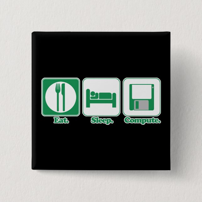 Chapa Cuadrada come dormir computadora (verde) (Anverso)