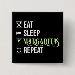 Chapa Cuadrada Comer Sleep Margaritas Repetir