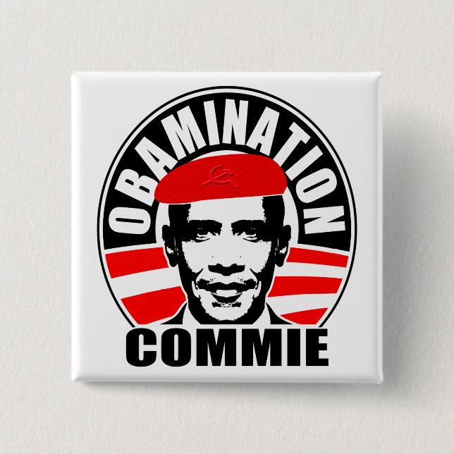 Chapa Cuadrada Commie de Obamination (Anverso)
