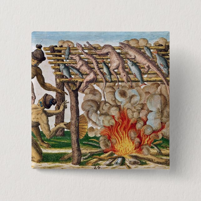 Chapa Cuadrada Cómo asar a la parrilla animales, de 'Narratio (Anverso)