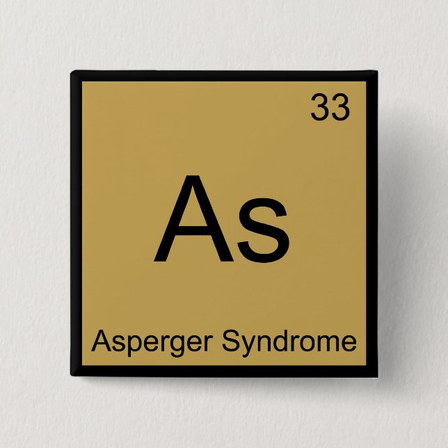Chapa Cuadrada Como - Síndrome de Asperger Divertido Elemento Quí (Anverso)