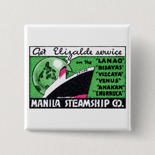 Chapa Cuadrada Compañía de vapor de Manila 1930 (Anverso)