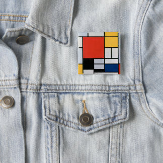 Chapa Cuadrada Composición abstracta vintage de Piet Mondrian