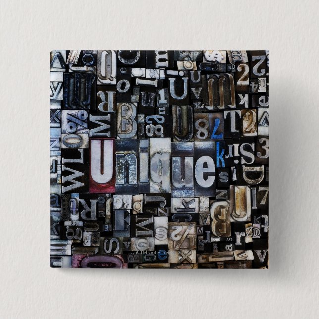 Chapa Cuadrada Composición de bloques de prensa escrita (Anverso)