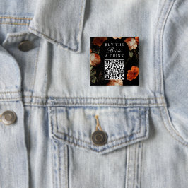Chapa Cuadrada Comprar a la Novia una Bebida Código QR Despedida