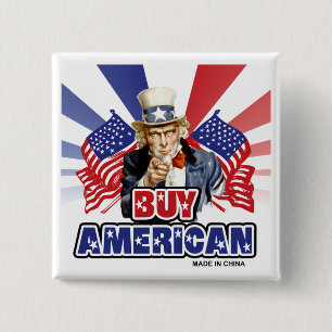 Chapa Cuadrada Comprar Americano ( Hecho En China ) - Chiste Dive