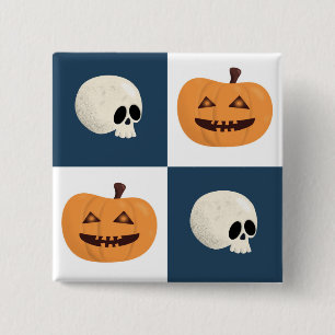 Chapa Cuadrada Comprobaciones de calaveras y calabazas
