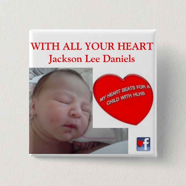 Chapa Cuadrada CON TODO SU CORAZÓN Jackson Lee Daniels (Anverso)