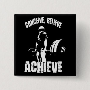 Chapa Cuadrada Concebir, creer, lograr - Formar motivación