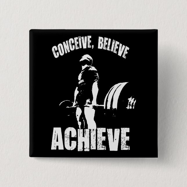 Chapa Cuadrada Concebir, creer, lograr - Formar motivación (Anverso)