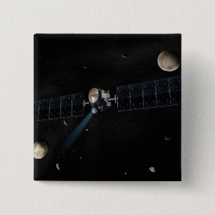 Chapa Cuadrada Concepto artístico de la nave espacial Dawn en orb