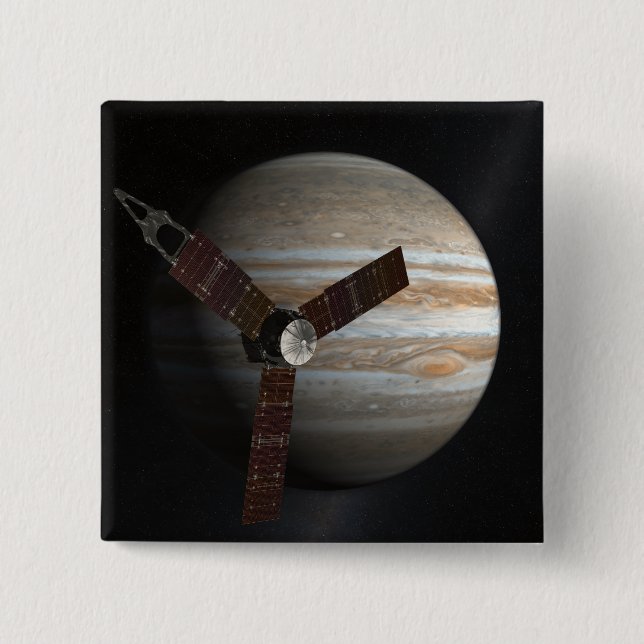 Chapa Cuadrada Concepto artístico de la nave espacial Juno (Anverso)