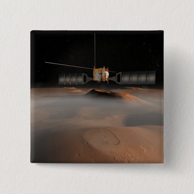 Chapa Cuadrada Concepto artístico de la nave espacial Mars Expres (Anverso)