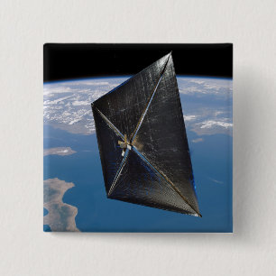 Chapa Cuadrada Concepto artístico de NanoSail-D en el espacio