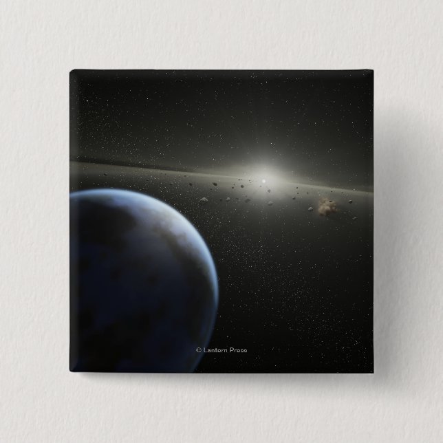 Chapa Cuadrada Concepto artístico de un cinturón astroide Fotogra (Anverso)