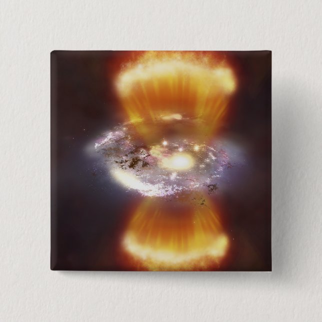 Chapa Cuadrada Concepto artístico de una galaxia (Anverso)