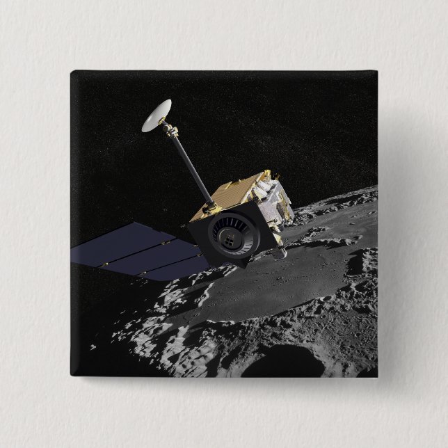 Chapa Cuadrada Concepto artístico del orbi de reconocimiento luna (Anverso)