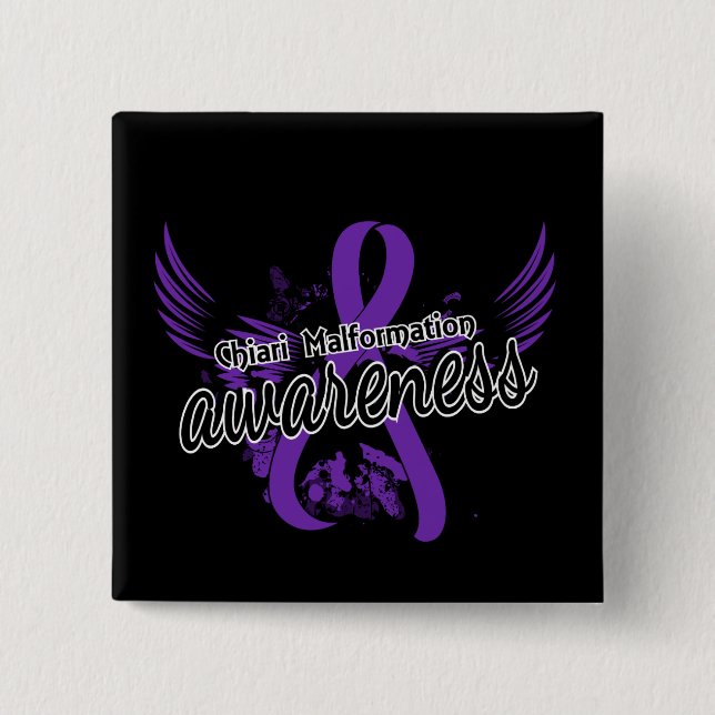 Chapa Cuadrada Conciencia 16 de la malformación de Chiari (Anverso)