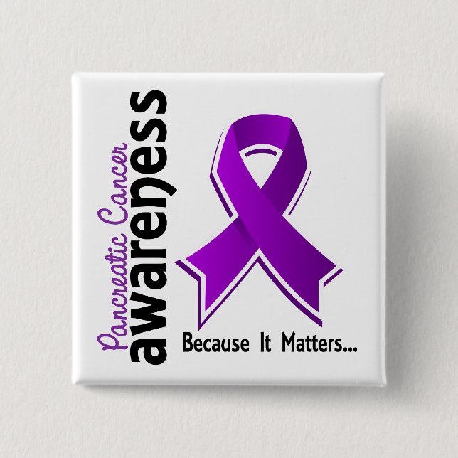 Chapa Cuadrada Conciencia 5 del cáncer pancreático (Anverso)