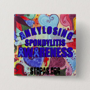 Chapa Cuadrada Conciencia Ankylosing LoveButton Sq de Spondylitis