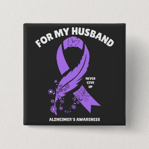 Chapa Cuadrada Conciencia de Alzheimer - Por mi marido