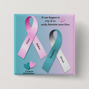 Chapa Cuadrada Conciencia del cáncer
