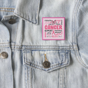 Chapa Cuadrada Conciencia sobre el cáncer de mama