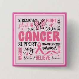 Chapa Cuadrada Conciencia sobre el cáncer de mama