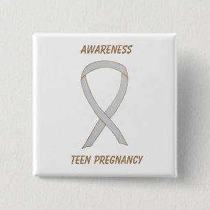 Chapa Cuadrada Conciencia sobre el embarazo adolescente Pin Perso