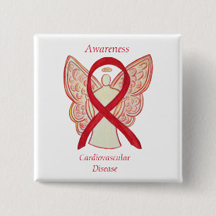 Chapa Cuadrada Conciencia sobre la enfermedad cardiovascular Ange