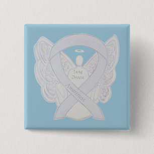 Chapa Cuadrada Conciencia sobre la enfermedad pulmonar Angel Pear