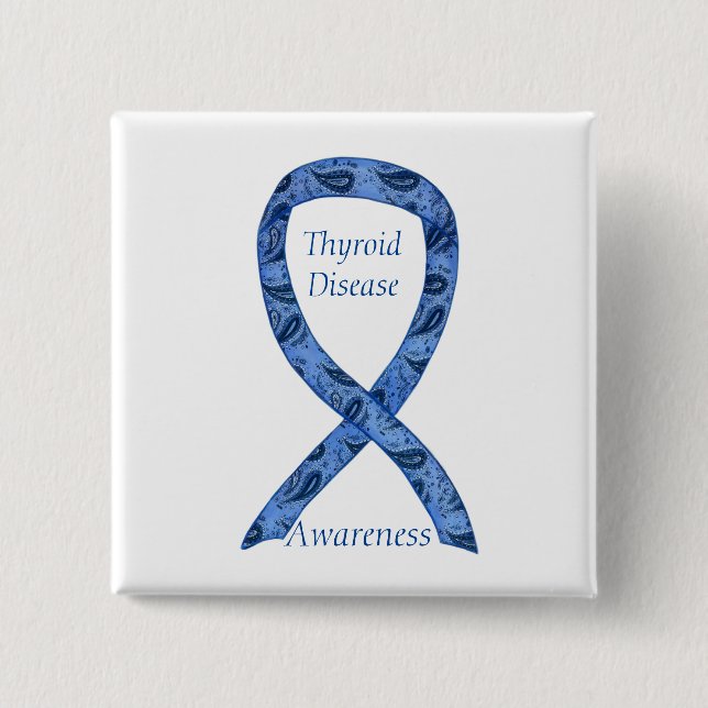 Chapa Cuadrada Conciencia sobre la enfermedad tiroidea Pisley Rib (Anverso)