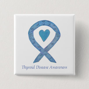 Chapa Cuadrada Conciencia sobre la enfermedad tiroidea Pisley Rib
