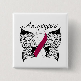 Chapa Cuadrada Conciencia sobre las mariposas tatuadas - Cáncer d