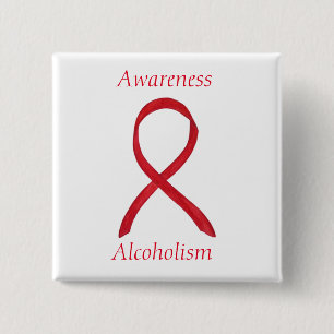 Chapa Cuadrada Concienciación sobre el alcoholismo Pins Personali