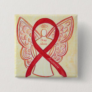 Chapa Cuadrada Concienciación sobre el uso indebido de drogas Pin