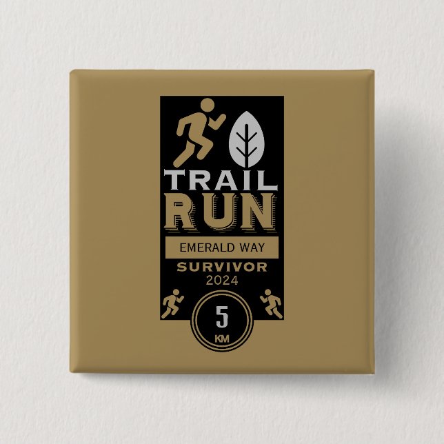 Chapa Cuadrada Concurso de carreras de Trail Runner (Anverso)