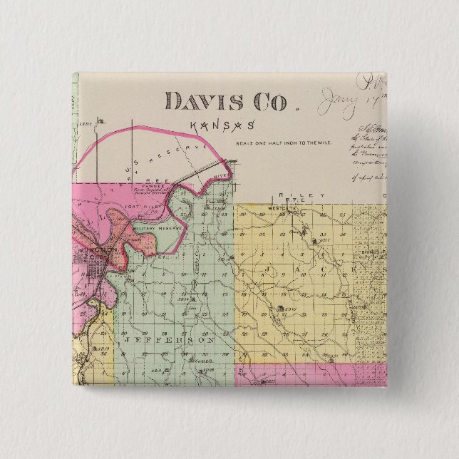 Chapa Cuadrada Condado de Davis, Kansas (Anverso)
