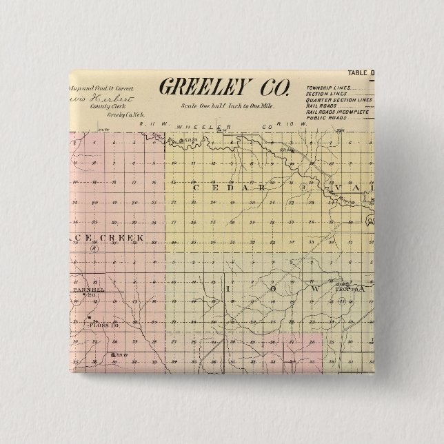Chapa Cuadrada Condado de Greeley, Nebraska (Anverso)