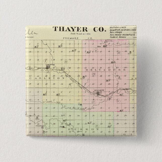 Chapa Cuadrada Condado de Thayer, Nebraska (Anverso)