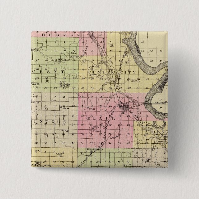 Chapa Cuadrada Condado de Washington, Nebraska (Anverso)