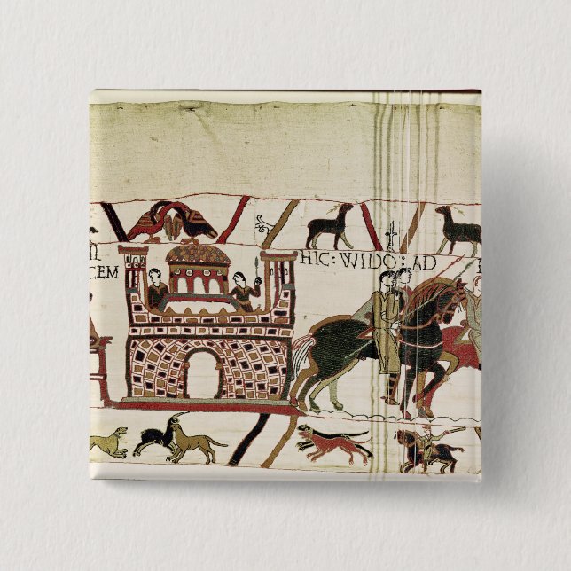 Chapa Cuadrada Conde Harold de la tapicería de Bayeux al duque de (Anverso)