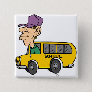 Chapa Cuadrada Conductor de autobús escolar