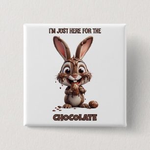 Chapa Cuadrada Conejito divertido de Pascua: diseño adorable y ju