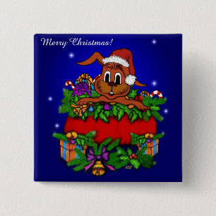 Chapa Cuadrada Conejo de navidades