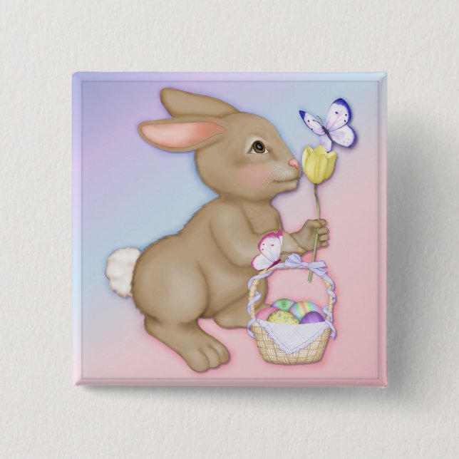 Chapa Cuadrada Conejo de Pascua (Anverso)
