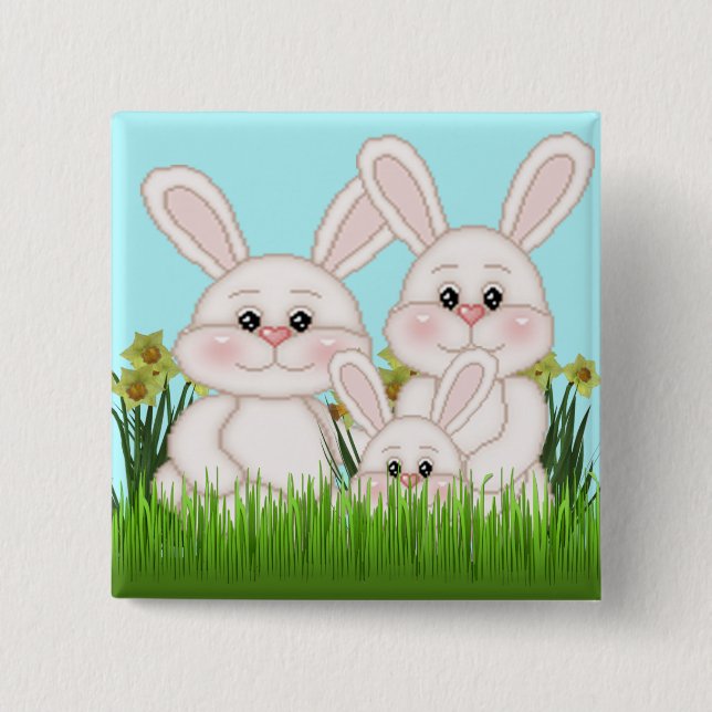 Chapa Cuadrada Conejo de Pascua (Anverso)